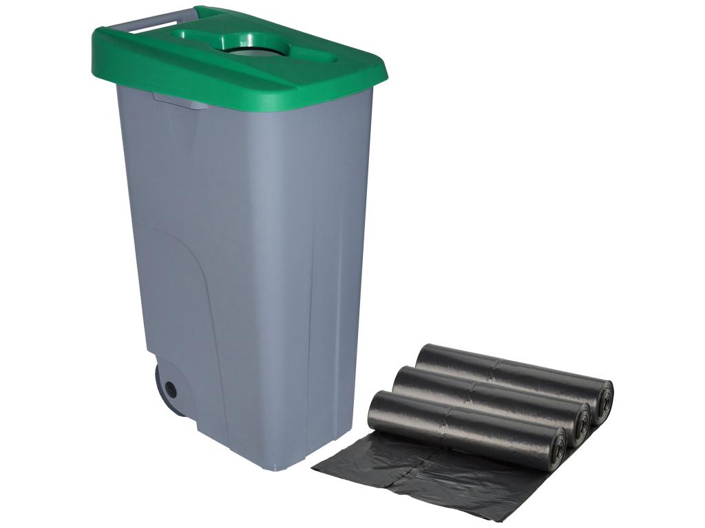 110-litre recycling container opening, 3x garbage bags of 10 units, L57 W42 H88 ITPV52317