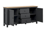 Lumenao 2-Door 3-Drawer Buffet, Anthracite Grey and Wood TDPG39964
