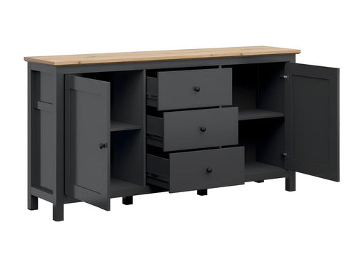 Lumenao 2-Door 3-Drawer Buffet, Anthracite Grey and Wood TDPG39964