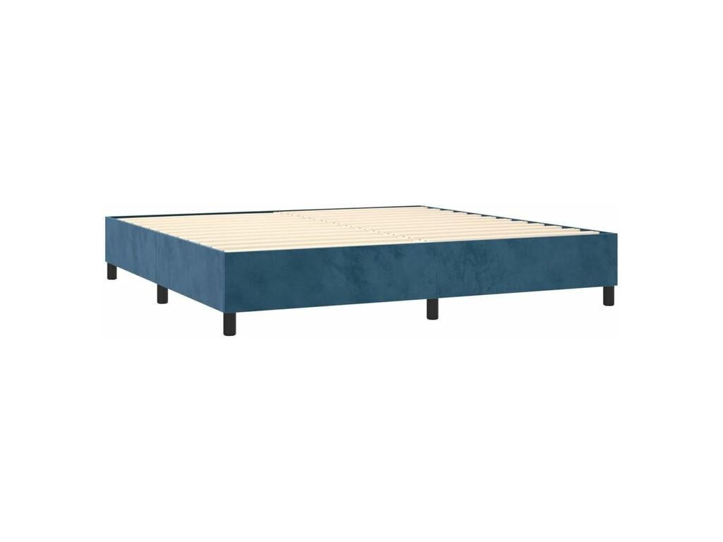 Zensova bed with LED mattress, dark blue, 200x200 cm, IAKK08505
