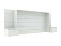 Zensova XGDO56507 160cm White Fiberboard Headboard with Bedside Tables