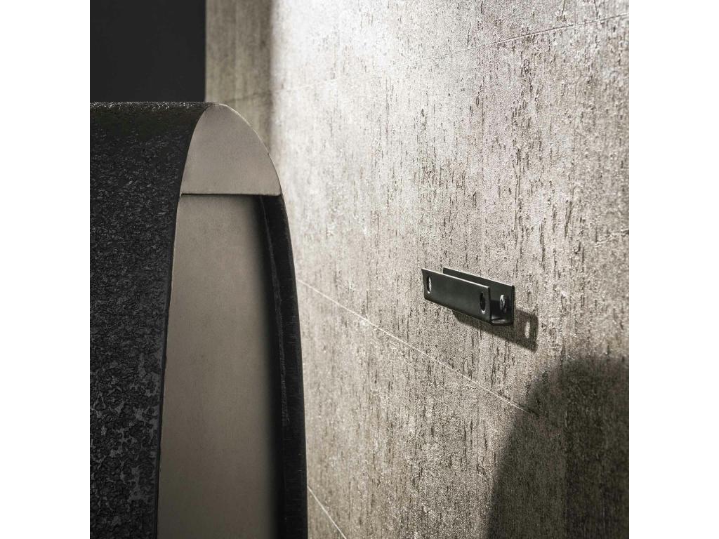 Black wall shelf, organic shape, 46 cm, Zensova EZHL12178