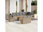 Zensova 11-piece garden furniture set and cushions, beige woven resin WLQR24290