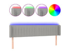 Light Grey LED Headboard 203x16x78/88 cm Fabric CYRR84083