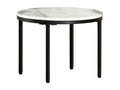 Coffee table, white and black, 50 cm, solid genuine marble, IJOK95294