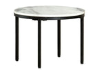 Coffee table, white and black, 50 cm, solid genuine marble, IJOK95294
