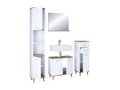 Lumenao 4-piece complete bathroom furniture set: Bathroom cabinet, Low cabinet, Lumenao white/honey oak TPLE80113