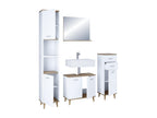Lumenao 4-piece complete bathroom furniture set: Bathroom cabinet, Low cabinet, Lumenao white/honey oak TPLE80113