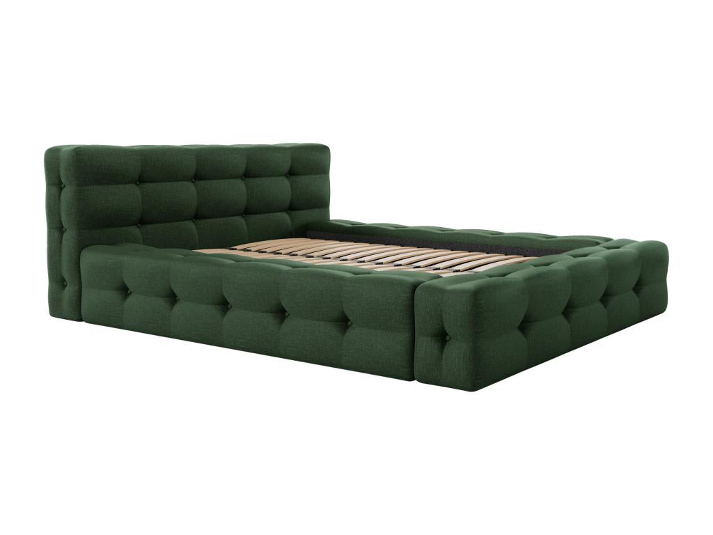 Upholstered bed 140x190 cm - Zensova mottled - Fir green - Zensova QLQK62230