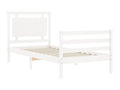 White bed frame and headboard 100x200 cm solid wood PQGP22415