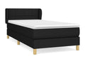 Upholstered bed base with mattress, black, 90x200 cm, fabric QUHN85524