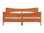 Bed frame without mattress, brown wax finish, 180x200cm, solid pine wood, YEVG04041