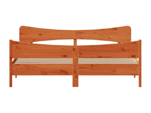 Bed frame without mattress, brown wax finish, 180x200cm, solid pine wood, YEVG04041