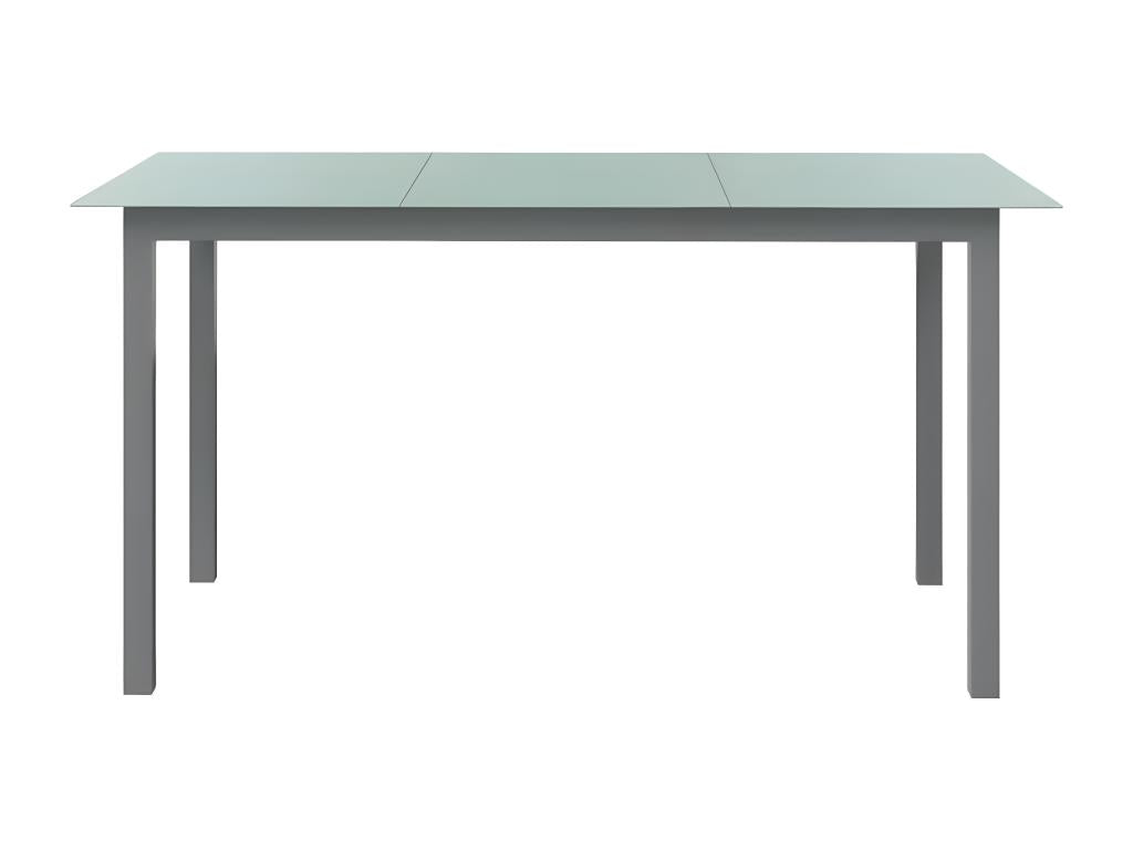 Lumenao - Light Grey Garden Table 150x90x74 cm Aluminium and Glass QXYY20099