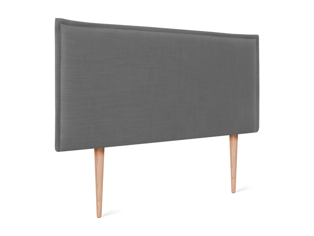 Zensova Smooth Natural Linen Headboard with Padding 90x105cm with Legs for 80/90cm Beds - Dark Grey ILAT16526