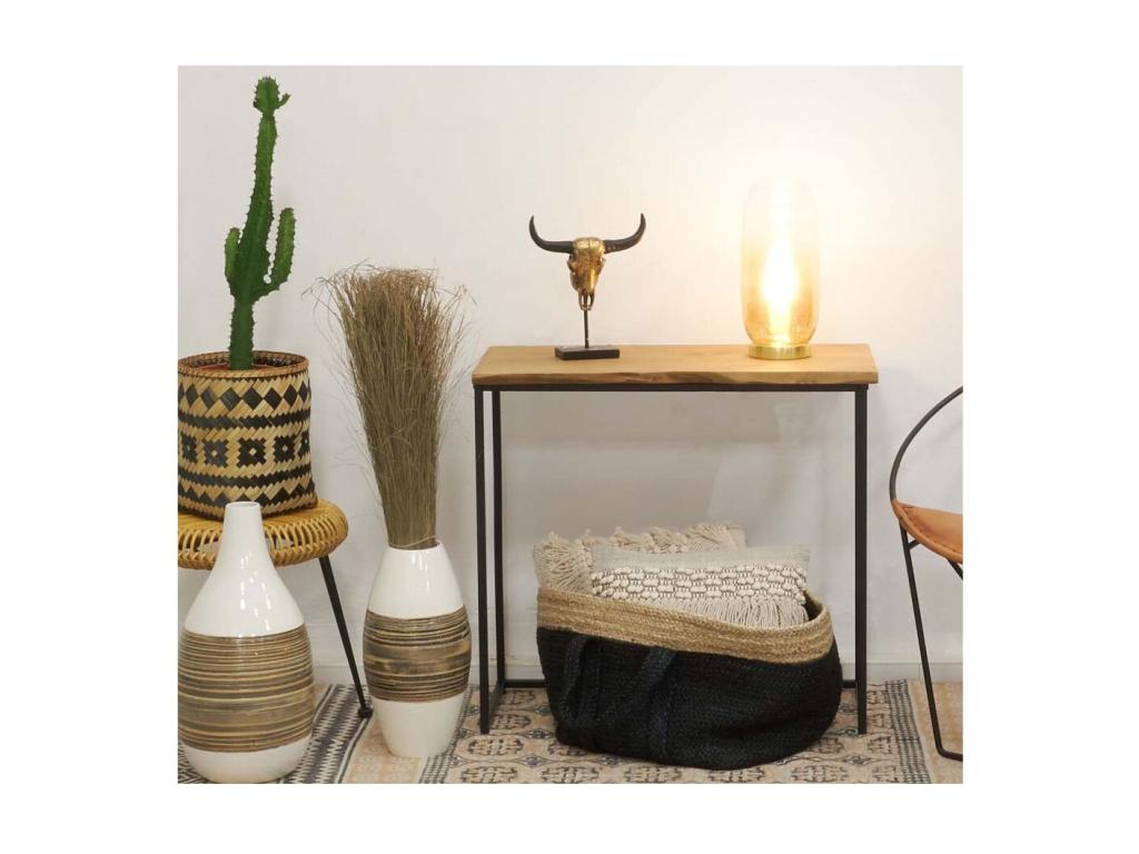 Ventoriq Wood and Metal Consoles, Set of 2 ILIZ56916