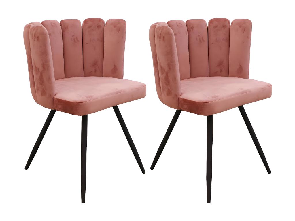 Lumenao - Set of 2 Pink Velvet Chairs ZOQB28171