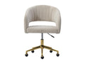 Velvet office chair - Beige and gold - Adjustable height - Zensova CWBX07251