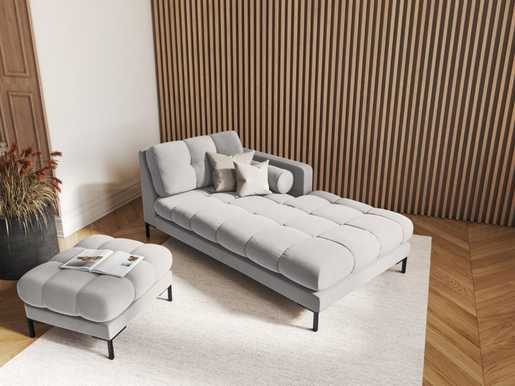 Zensova - Zensova pouf in silver velvet - 60x60x41cm JMRM87169