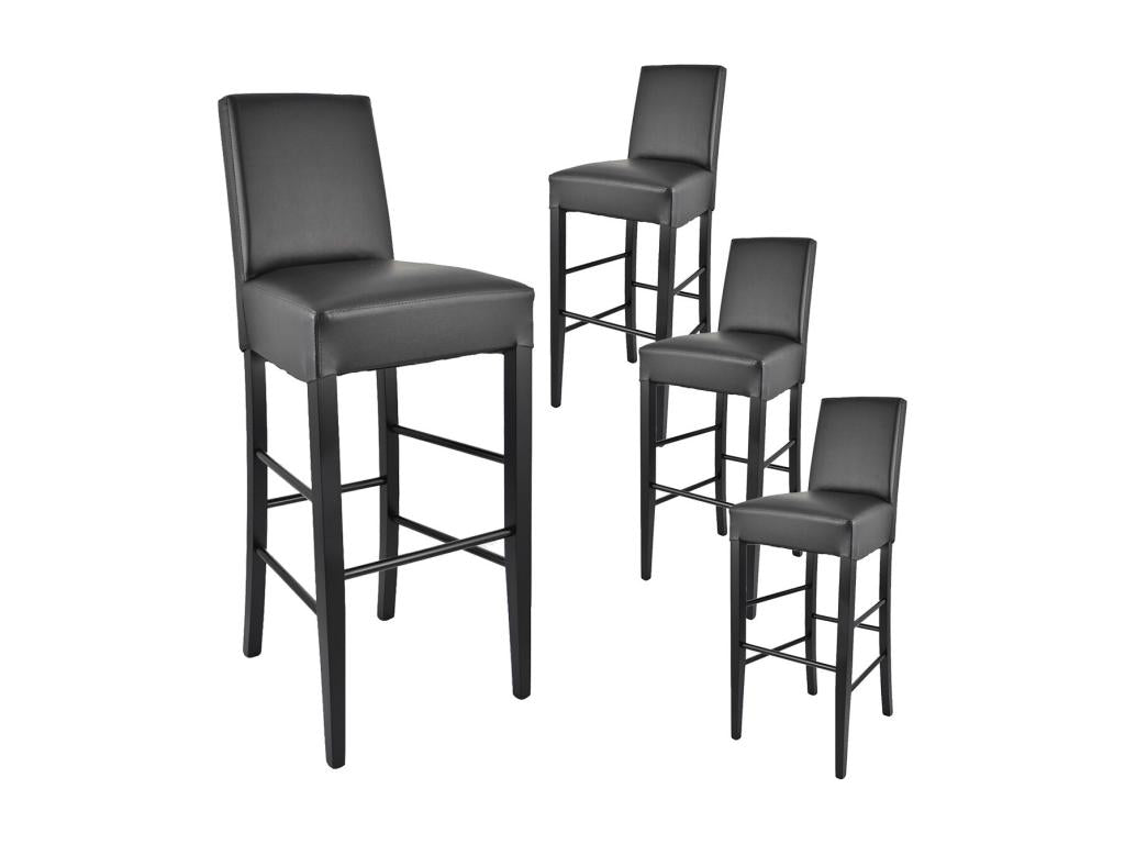 Zensova - Set of 4 Zensova Lacquered Stools and Zensova Faux Leather Seats HYFK97909