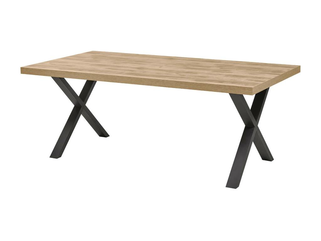 Zensova - 230cm Table, Wood Look, Powder-Coated Metal X-Shaped Base, Zensova BPFL01726