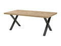 Zensova - 230cm Table, Wood Look, Powder-Coated Metal X-Shaped Base, Zensova BPFL01726