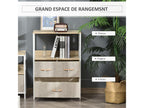 Chest of drawers/storage unit with 4 removable drawers and 1 shelf, 58x29x103 cm, grey and white, AKUD68272