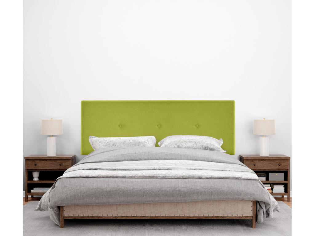 Lumenao Aqualine Smooth Fabric Headboard with Buttons 150x105cm with Legs for 150cm Beds - Pistachio ACBV71071