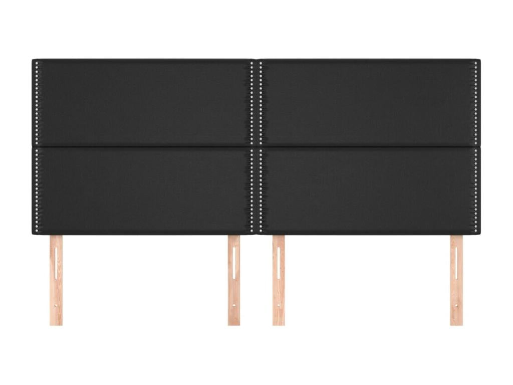 4-piece headboard set, black, 80x5x78/88 cm, faux leather, CJZQ35613