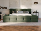 Upholstered bed 140x190 cm - Zensova mottled - Fir green - Zensova QLQK62230