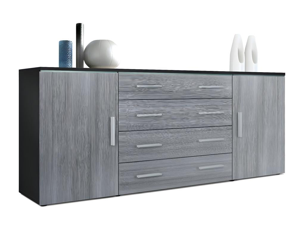 Matte Black and Lumenao-anthracite cabinet 166x72x35 cm EDSJ20151