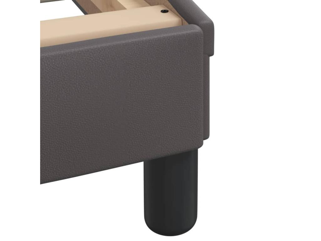 Grey faux leather bed frame without mattress 90x200 cm HCFX19422