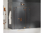 Lumenao COPPER BRUSHED right-hand pivoting shower enclosure 80x90, brushed copper color, front access HBKD58248