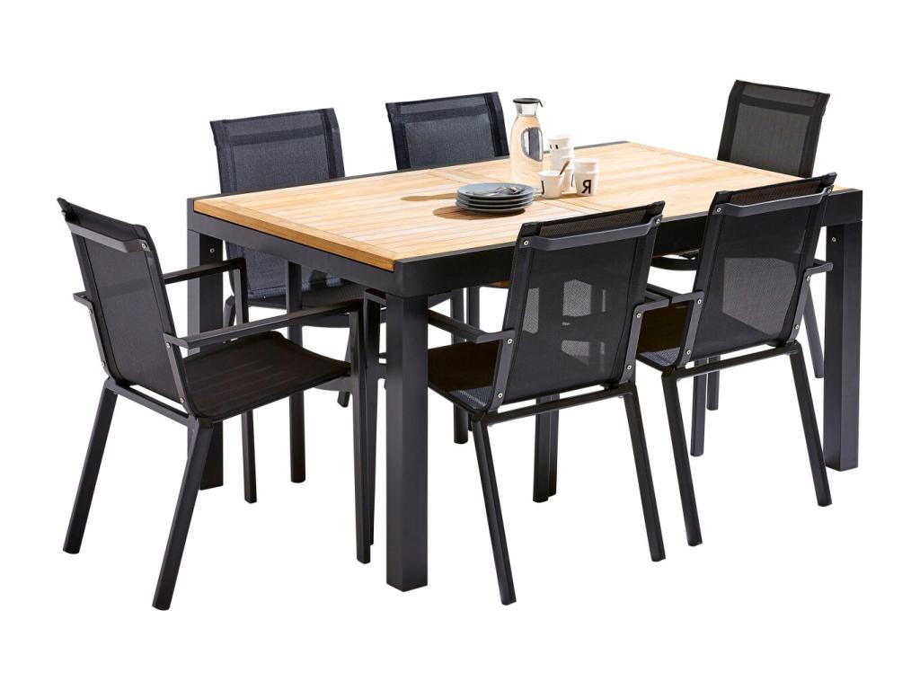 Lumenao modern garden table and chairs with 6 armchairs PFMZ46162