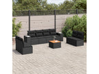 9-piece garden furniture set with cushions, Zensova woven resin ESBM42775