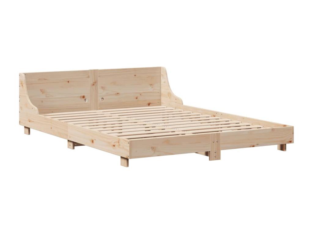 Bed frame without mattress 120x200 cm solid pine wood PYJI02517
