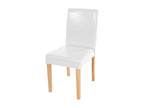 Zensova dining chair, kitchen chair, faux leather - white with light legs KJEA35127