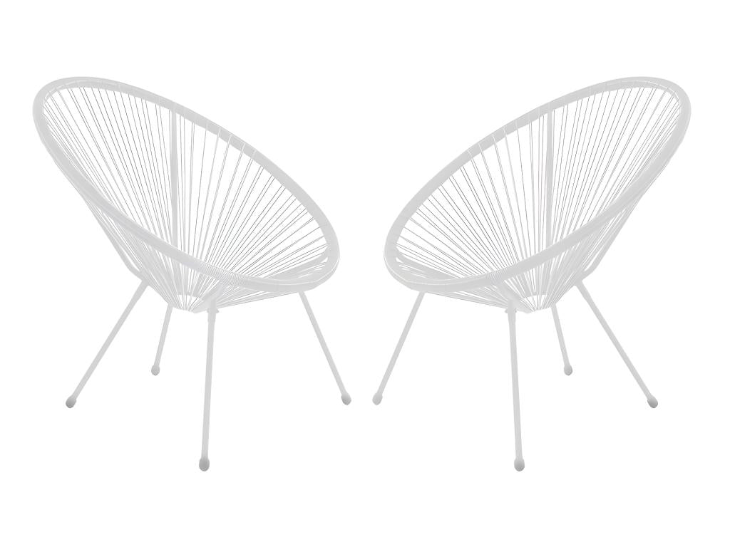 Set of 2 garden chairs in woven resin wicker - White - Zensova III by Zensova KZZR60517