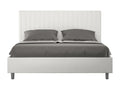 Sunny white faux leather double upholstered storage bed 160x210 EVDC74654