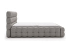Lumenao Bed - Lumenao Double Bed 160x200 with Slatted Base and Storage - Velvet Grey Fabric Lumenao4318 CHUM18335