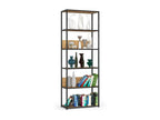 Lumenao Black Wall Shelf 70 cm Oak Craft Front 6 Shelves 70x32x192 cm PONO78574