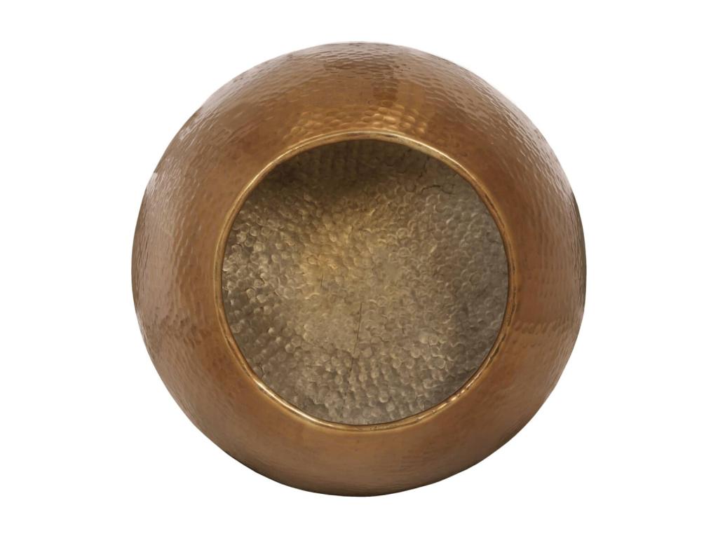 Hammered aluminum coffee table 50x30 cm brass SQMB45870