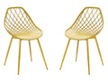 Set of 2 polypropylene garden chairs with metal legs - Mustard yellow - Zensova XDSF65584