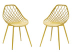 Set of 2 polypropylene garden chairs with metal legs - Mustard yellow - Zensova XDSF65584