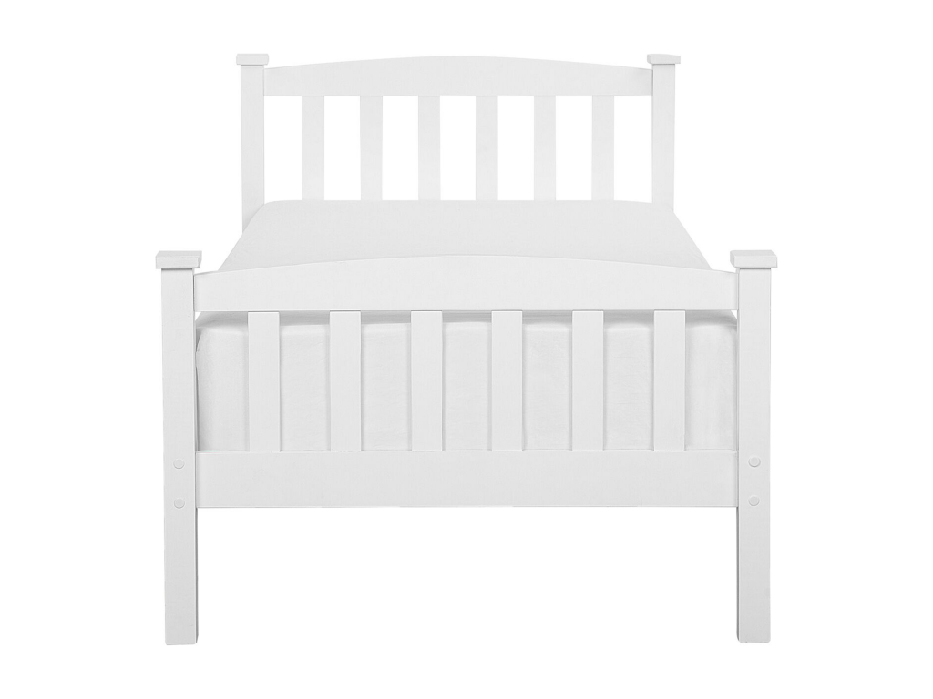 GIVERNY 90x200 cm White Wooden Bed with Slatted Base SWDN29961