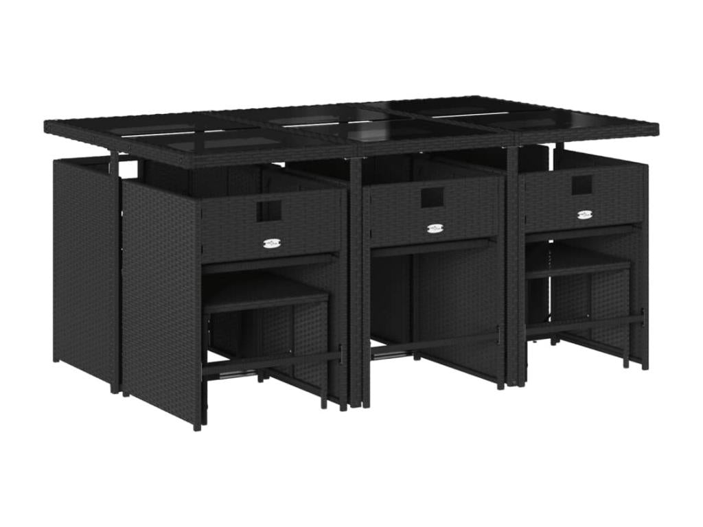 Zensova 11-piece garden dining set with cushions, woven resin ESIS56880