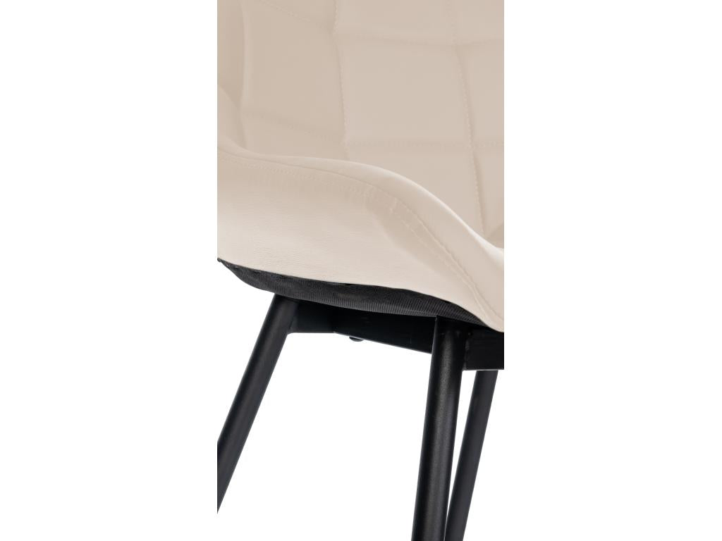 Bar stool - Faux leather / Metal - Cream - Ventoriq KPWU74514