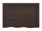 Dark brown wall shelf, solid treated oak wood DEFR24537