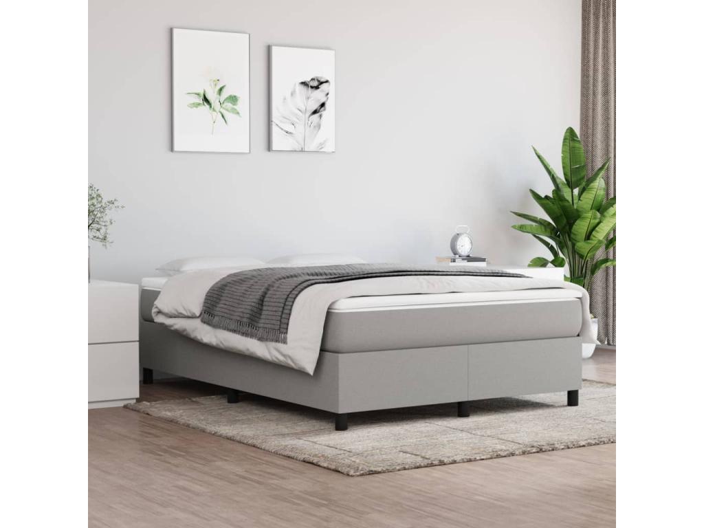 Lumenao bed base with light grey mattress 140x190cm Fabric QPIM64722