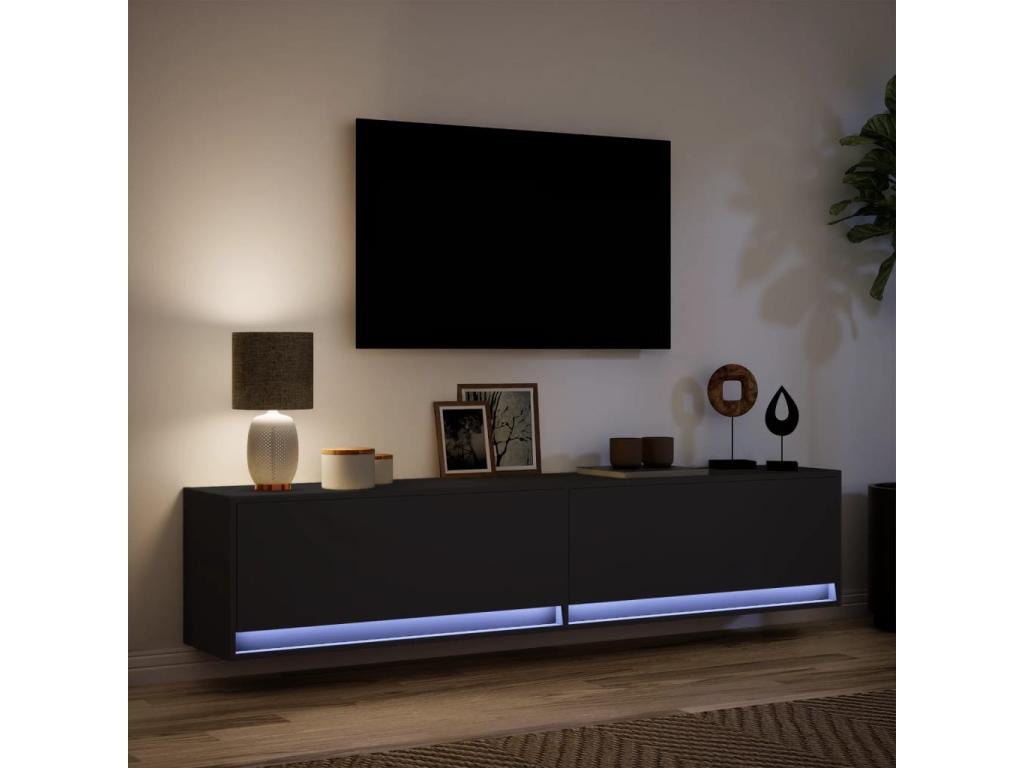 Zensova wall-mounted TV unit with LED lighting, 180x31x38 cm, CACC35195